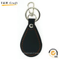 Porte-clés en cuir Keyring en métal de cadeau de promotion avec le logo de cachet